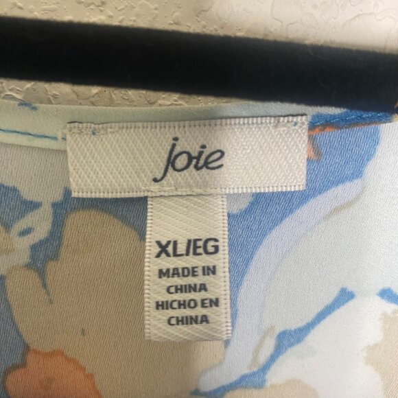 Joie Floral Print Tunic Blouse Wonens XL Long Sleeve Flowy Casual Boho - Picture 2 of 9